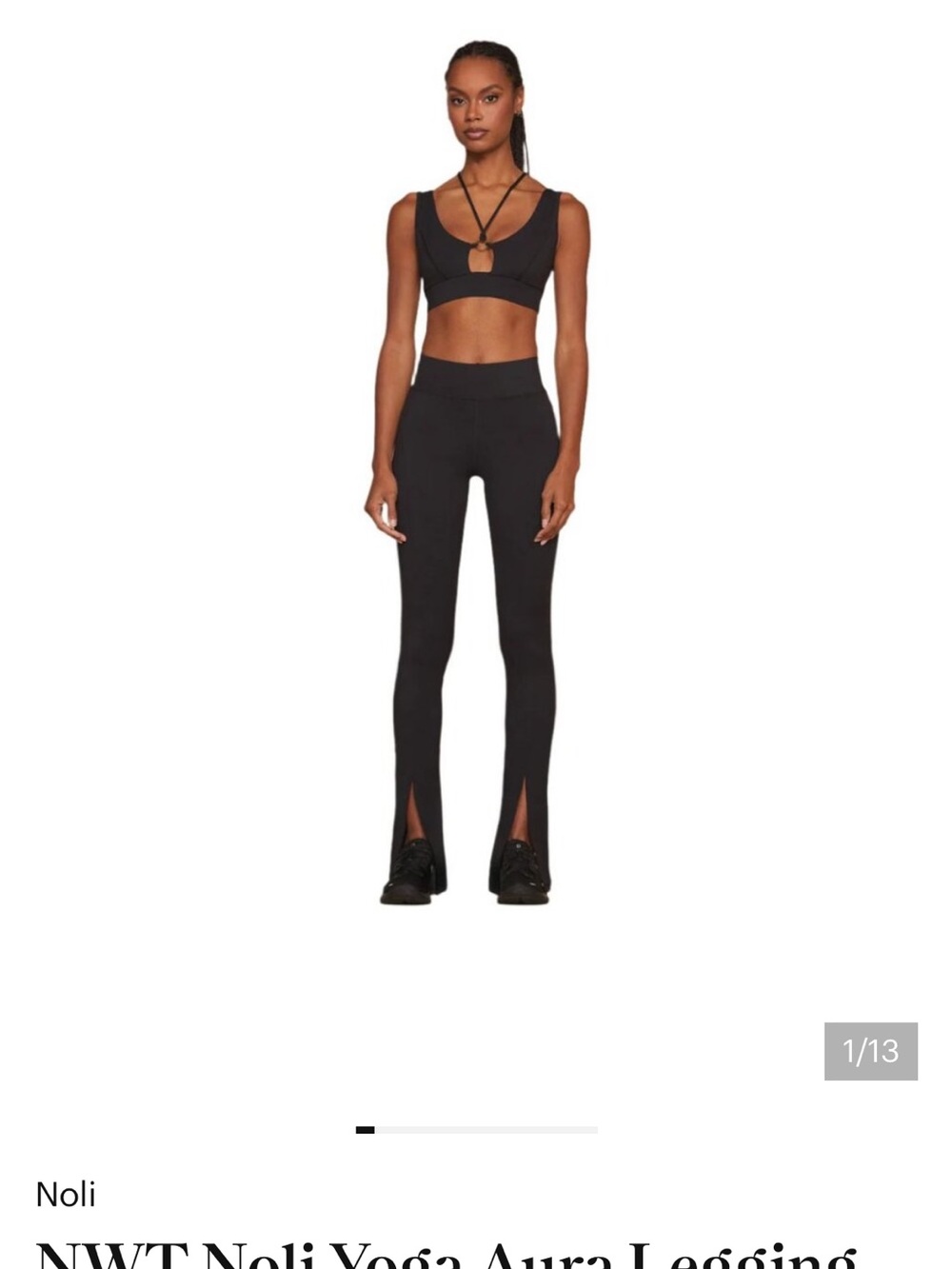 Noli Aura High-Rise Split-Hem Leggings - Black